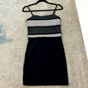 Detailed Black Cocktail Dress